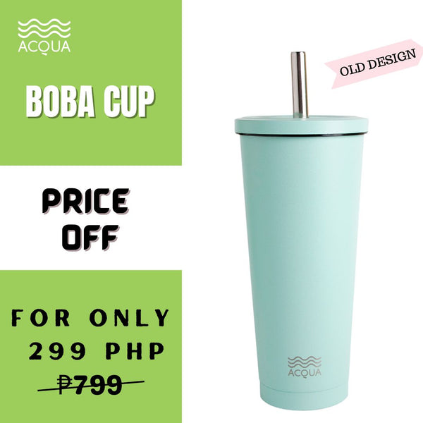 Acqua Bottles Old Design Boba Cup Seafoam blue