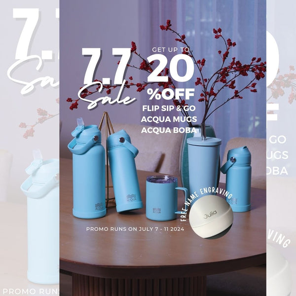 Acqua Bottles Old Design Boba Cup Seafoam blue